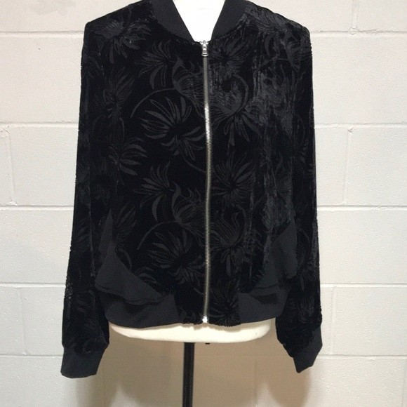 Kate & Mallory Velvet Bomber Jacket - NWOT Med. - Picture 2 of 7